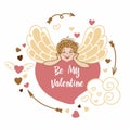 Smiling Cupid. Be my Valentine.